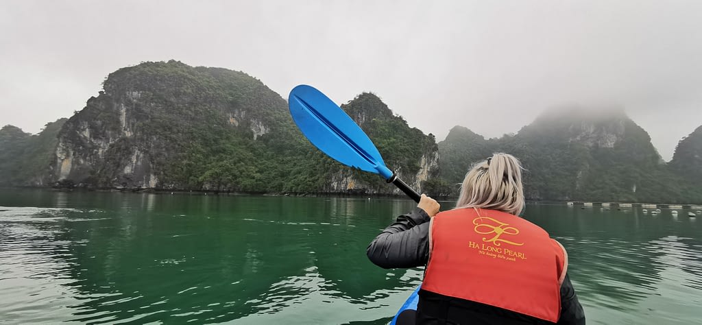 laurel on a kayak